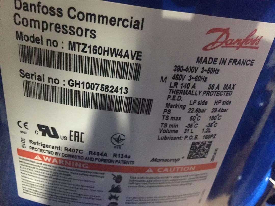 MTZ160HW4AVE Danfoss Refrigeration Compressor